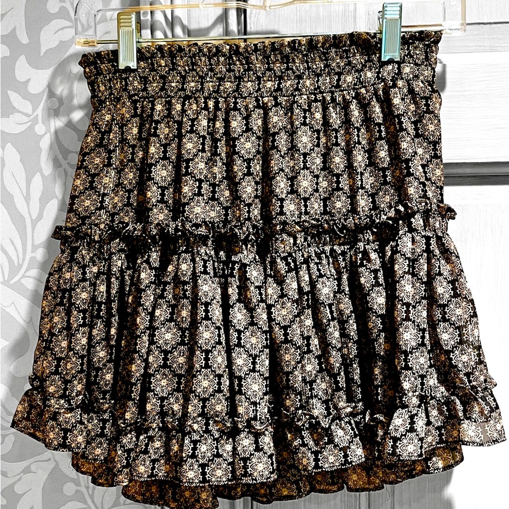 Misa Printed Mini Skirt